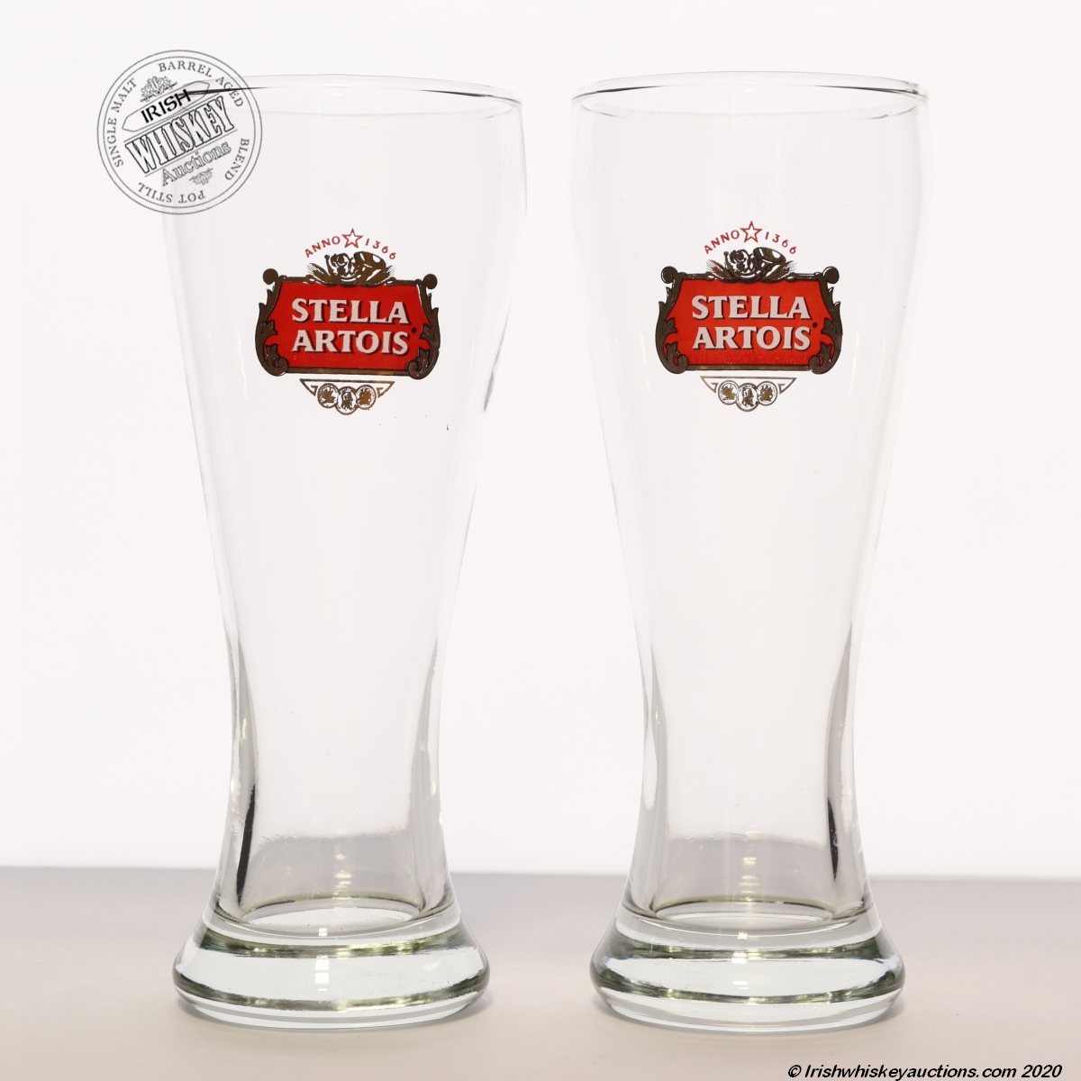 Irish Whiskey Auctions  Stella Artois Pint Glasses x2